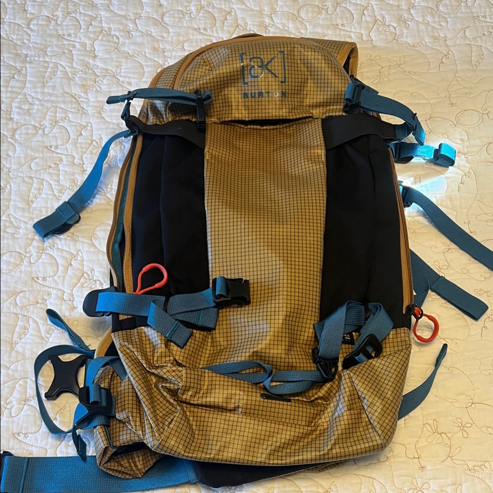 Burton Checkered Tan and Blue Backpack